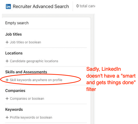 LinkedIn Recruiter advanced search