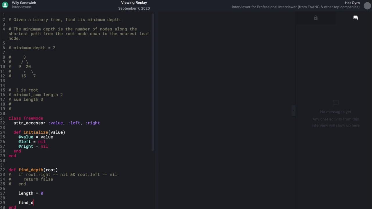 Ruby Interview with an Amazon engineer.